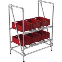 Trilogiq - Mini-rack tubular de 2 níveis de 1000 x 600 x 1300,