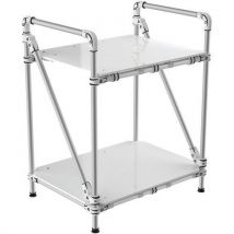 Trilogiq - Móvel de apoio tubular com prateleira integral de 900 x 600 x 1000,