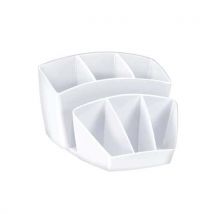 Organizador de Lápis 580 - Branco Ártico - 8 Compartimentos - Poliestireno - Ideal para Teletrabalho - CEP