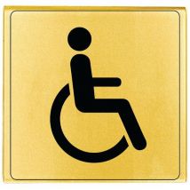 Novap - Placa – 90 x 90 mm – wc para deficientes – dourado,