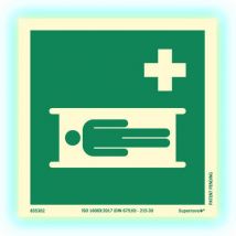 Painel Fotoluminescente Evacuação Maca Sobre Rodas Supernova+ - Alumínio 150mm - Reciclado 99% - Systemtext