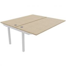 Buronomic - Secr. Adic. 2 postos partage – 180x163 cm – carv. Nat. Bran.,