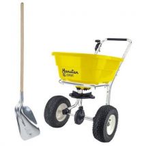 Manutan Expert - Kit: espalhador pneumático 40 l + pá para neve em alumínio,