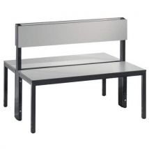 CP - Banco dupla face c/ espaldar basic plus – prateado – l: 1000,
