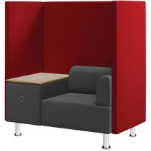 CEP - Poltrona acúst. 1 lugar com mesa/tomada europeia – vermelho,
