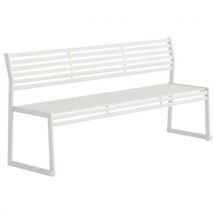 Urbantime - Banco com espaldar em aço galvanizado branco – l: 180 cm,