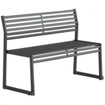 Urbantime - Banco com espaldar em aço galvanizado cinzento – l: 120 cm,