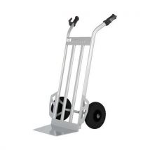 Transportador em aço com plataforma elevada - rodas pneumáticas - capacidade de 350 kg