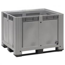 Caixa-Palete Grande Integral Cinzento 760L PEAD Uso Alimentar 3 Solas 47kg