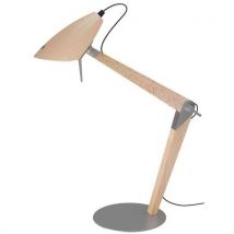 Aluminor - Candeeiro de secretária led lora – carvalho/cinzento,