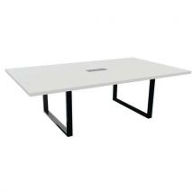 Buronomic - Mesa de conferências l240xp140 cm – pé preto/branco,