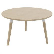 Buronomic - Mesa de reuniões redonda d120 cm dialogue carv. Nat./branco,