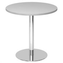 Hammerbacher - Mesa de reuniões redonda – 80 cm – cinzento/cromado,
