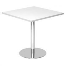 Hammerbacher - Mesa de reuniões quadrada – 80x80 cm – branco/cromado,