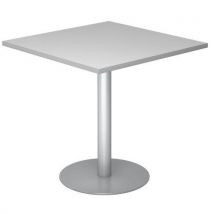 Hammerbacher - Mesa de reuniões quadrada – 80x80 cm – cinzento/alumínio,
