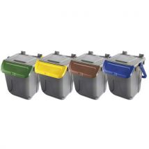 Mobil Plastic - Caixote lixo reciclagem plástico azul 25 l – mobil plastic,