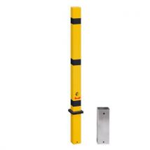 Croso - Poste em aço lacado de 70x70 mm, amarelo e preto amovível,