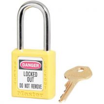 Master Lock - Cadeado de segurança - asa em aço - amarelo,