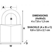 Master Lock - Cadeado com chaves em alumínio maciço - 40 mm,