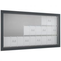 WSM - Vitrina de exposição gg27 – de parede – antracite – 27 folh.,