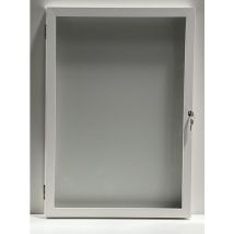 Vitrina Exterior 6 Folhas - 70x70cm - Fundo Branco Magnético - Alumínio - AME