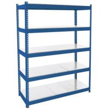 Estante de Arquivos Rapid 1 - 5 Prateleiras Metálicas Azuis - 1980x1525x915mm - Carga 450kg/prateleira - Manutan Expert
