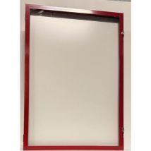 AME - Vitrina exterior fundo branco – 16 folhas – moldura vermelha,
