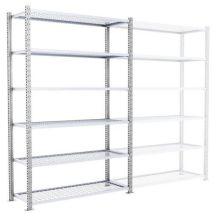 Kit Inicial Estante Adaptiv Galvanizada - 2500x1250x600mm - 6 Prateleiras 200kg/prateleira - Manorga