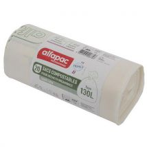 Alfapac - Saco lixo compostável – resíduos orgânicos – 130 l – natural,