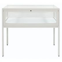 Sarazino - Vitrina de exposição mesa com gaveta – 100x60x95 – branco,
