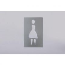 Socona - Estêncil signa de mulher em cinzento,