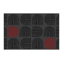 Tapete de Entrada Arches Preto/Vermelho 120x180cm - Poliamida - Uso Moderado - Notrax
