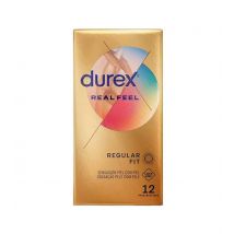 Durex - Preservativos sensación piel con piel Real Feel - 12 unidades