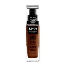 Nyx Professional Makeup - Base de maquillaje fluida Can't Stop won't Stop - CSWSF10.3: Deep Walnut