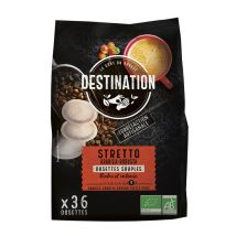 Destination 'Stretto' organic coffee pods for Senseo x36 - Made in France