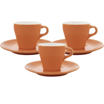 Origami - Tasses et sous tasses orange 9cl x3 - ORIGAMI