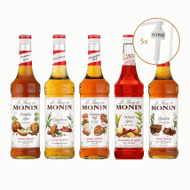 Monin Syrup Pack Speculoos, Gingerbread, Pumpkin Spice, Winter Spice and Cinnamon Roll Syrups - 5 x 70cl - Discovery pack,Manufactured in France