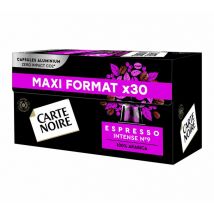Carte Noire - 30 Capsules alu compatibles Nespresso - Espresso Intense n°9 - CARTE NOIRE