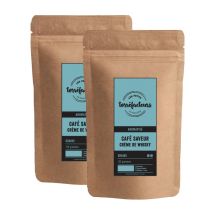 Les Petits Torréfacteurs - Whisky Cream flavoured coffee beans - 250g (2x125g) - Decaffeinated coffee,Flavoured Coffee