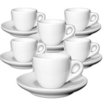 6 tasses expresso et sous-tasses porcelaine 7,5 cl Verona - Ancap - 7 à 10 cl