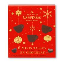 Café-Tasse - Café Tasse Christmas Gift Box of 6 Chocolate Cups - 60g