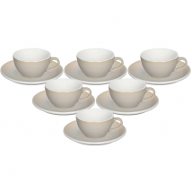 Loveramics - 6 tasses Cappuccino + 6 sous tasses "Ivory" - 200 ml - Loveramics