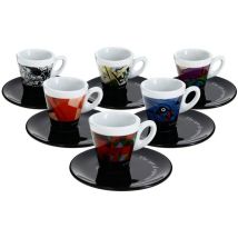Zicaffè 'The Art of Espresso' set of 6 cups and saucers - With handle
