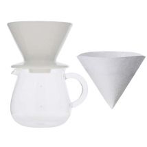Kinto - Kit Dripper SCS-04-BR blanc + Carafe Kinto verre 600ml - Slow Coffee - Kinto