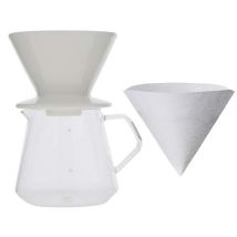 Kinto - Kit Dripper SCS-04-BR blanc + Carafe Kinto verre 600ml - Slow Coffee Style - Kinto