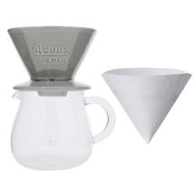 Kit Dripper Scs-04-br Gris + Carafe Kinto Verre 600ml - Slow Coffee - Kinto
