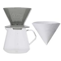 Kinto - Kit Dripper KINTO SCS-04-BR gris + Carafe en verre 600ml