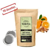 Les Petits Torréfacteurs - Orange & Cinnamon flavoured coffee pods for Senseo x90 - Made in France