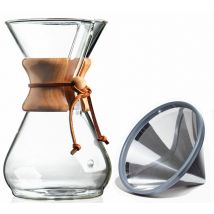 Cafetière Chemex En Verre 8 Tasses Et Filtre Permanent Able Kone