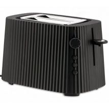 Grille-pain Électrique - 2 Fentes - Noir Plissé- Alessi